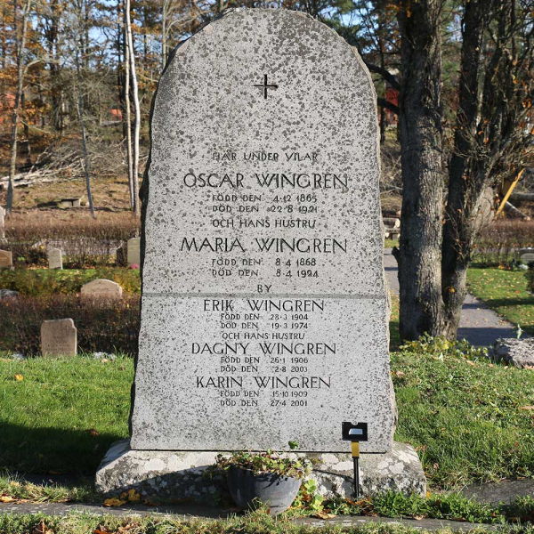 Oskar Wingrens familjegrav  i gruppen Värmland / Säffle / By kyrkogård hos Kyrkogårdsvandring (010121R)