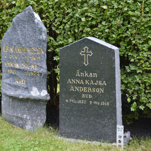 Anna Kajsa Andersson i gruppen Värmland / Hammarö / Södra Kyrkogården hos Kyrkogårdsvandring (010561A)