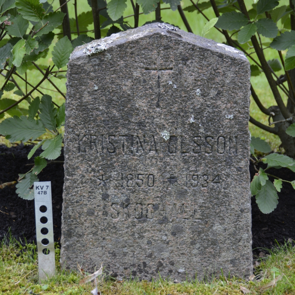 Kristina Olsson i gruppen Vrmland / Hammar / Sdra Kyrkogrden hos Kyrkogrdsvandring (010747B)