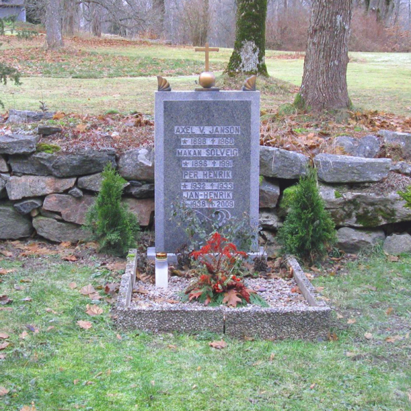Axel Janssons familjegrav                          i gruppen Vrmland / Sffle / Bro kyrkogrd hos Kyrkogrdsvandring (0301182R)
