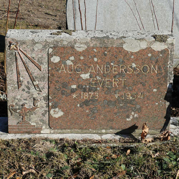 August Evert Andersson i gruppen Vrmland / Sffle / Botilster kyrkogrd hos Kyrkogrdsvandring (0403110)