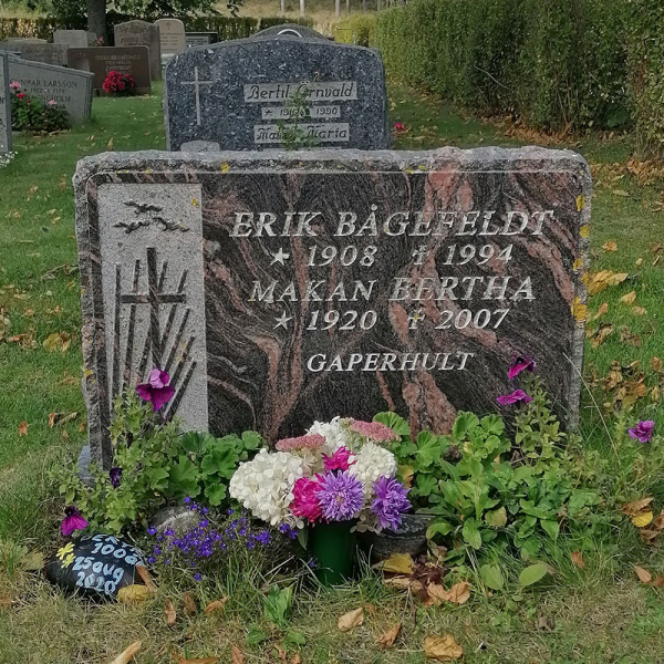 Erik och Bertha Bgefeldt i gruppen Vrmland / Sffle / Eskilster kyrkogrd hos Kyrkogrdsvandring (0702102-103R)