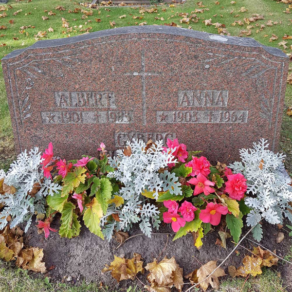 Albert och Anna Gyberg i gruppen Vrmland / Sffle / Eskilster kyrkogrd hos Kyrkogrdsvandring (0702192-193R)