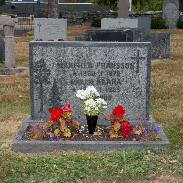 Manfred Fransson och Klara Ahlstrand i gruppen Värmland / Säffle / Kila kyrkogård hos Kyrkogårdsvandring (100166R)
