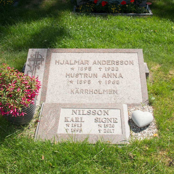 Hjalmar Anderssons Familjegrav i gruppen Vrmland / Sffle / Kila kyrkogrd hos Kyrkogrdsvandring (100232R)