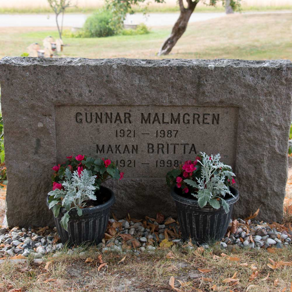 Gunnar och Britta Malmgren i gruppen Vrmland / Sffle / Kila kyrkogrd hos Kyrkogrdsvandring (10061-2R)