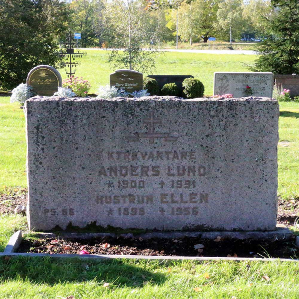 Anders Lund och Ellen Lund i gruppen Vrmland / Sffle / Svanskog kyrkogrd hos Kyrkogrdsvandring (11054-5R)