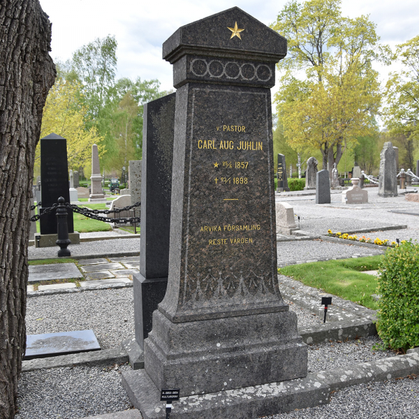 Carl August Juhlin i gruppen Vrmland / Arvika / Arvika kyrkogrd hos Kyrkogrdsvandring (210A0053_0054)